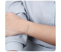 Saturn CZ Stone Round Shape Silver Bracelet BRS-1097 